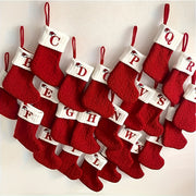 Knitted Polyester Stockings with Personalized Initials for Festive Parties