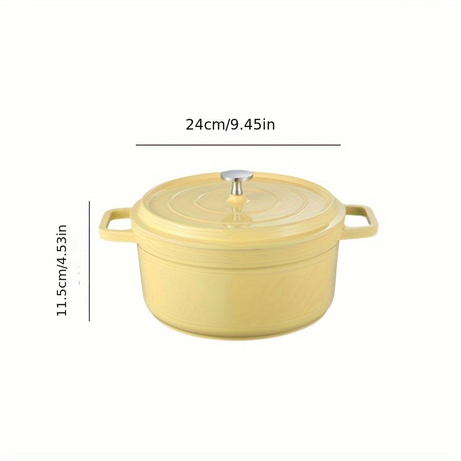 Enamel Non-Stick Cookware Pot with Lid 93oz 160oz Multi-Purpose Oven Induction