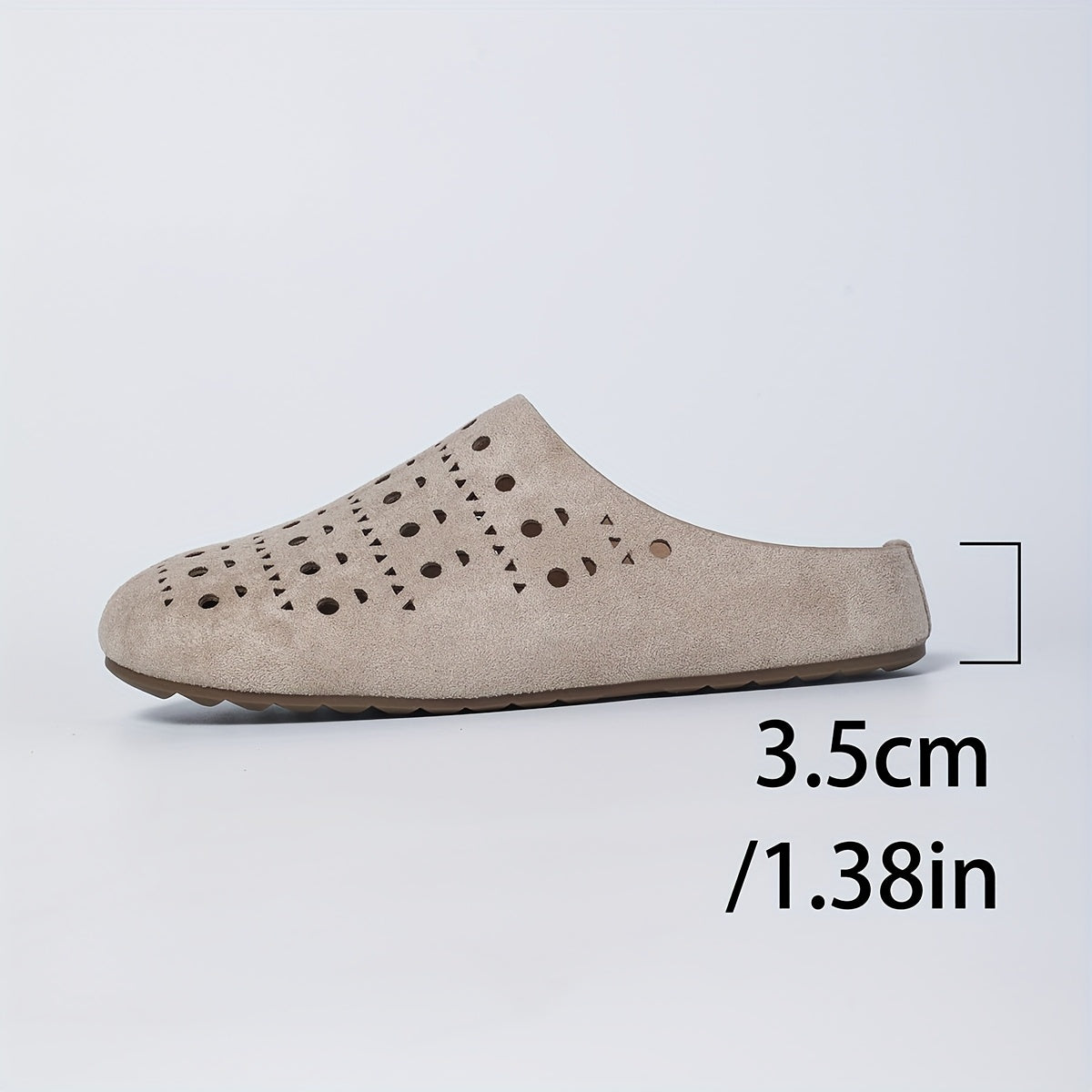 Women's Breathable Geometric Cut-Out Flat Mules Open-Toe Summer Sandals