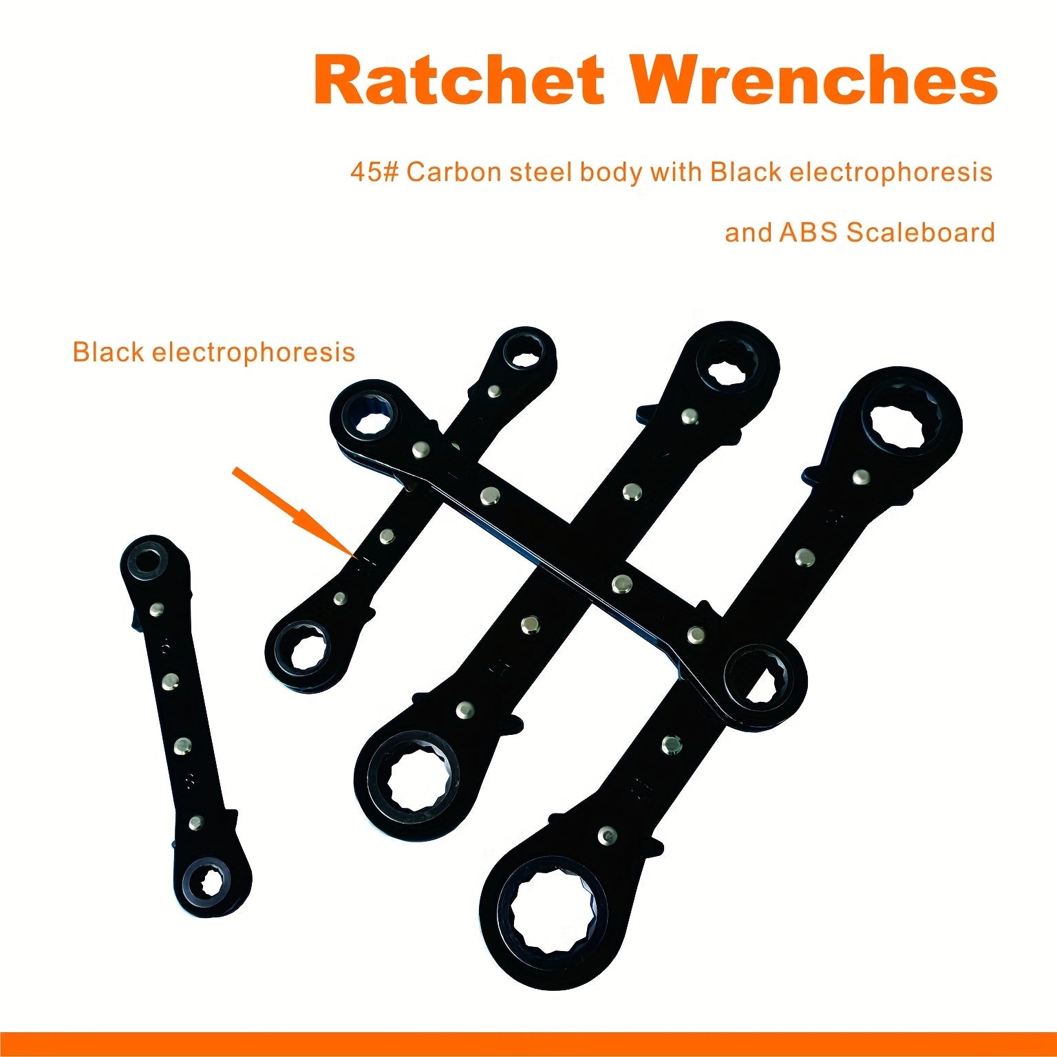Juego de 5 llaves de carraca, herramientas manuales para reparación de autos, de doble extremo, duraderas