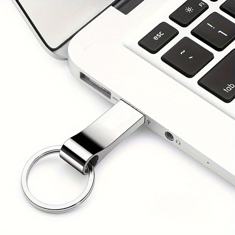 High-Speed USB 2.0 Flash Drive 128GB 64GB 32GB Metal Keychain Storage Data Transfer