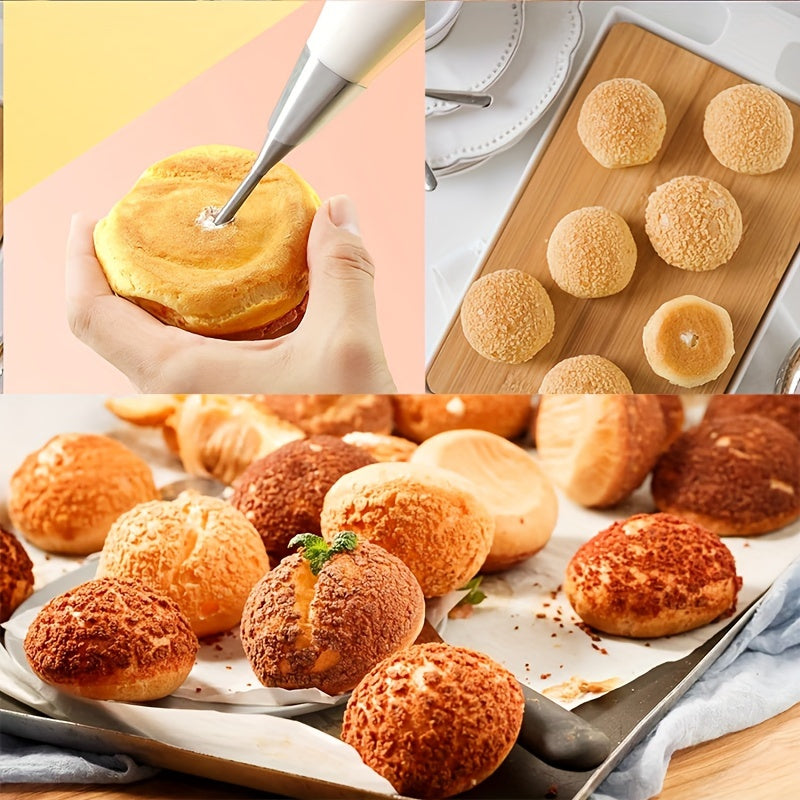 Stainless Steel Cream Puff Nozzle Set 3 Piping Tips Pastry Decorating Tools