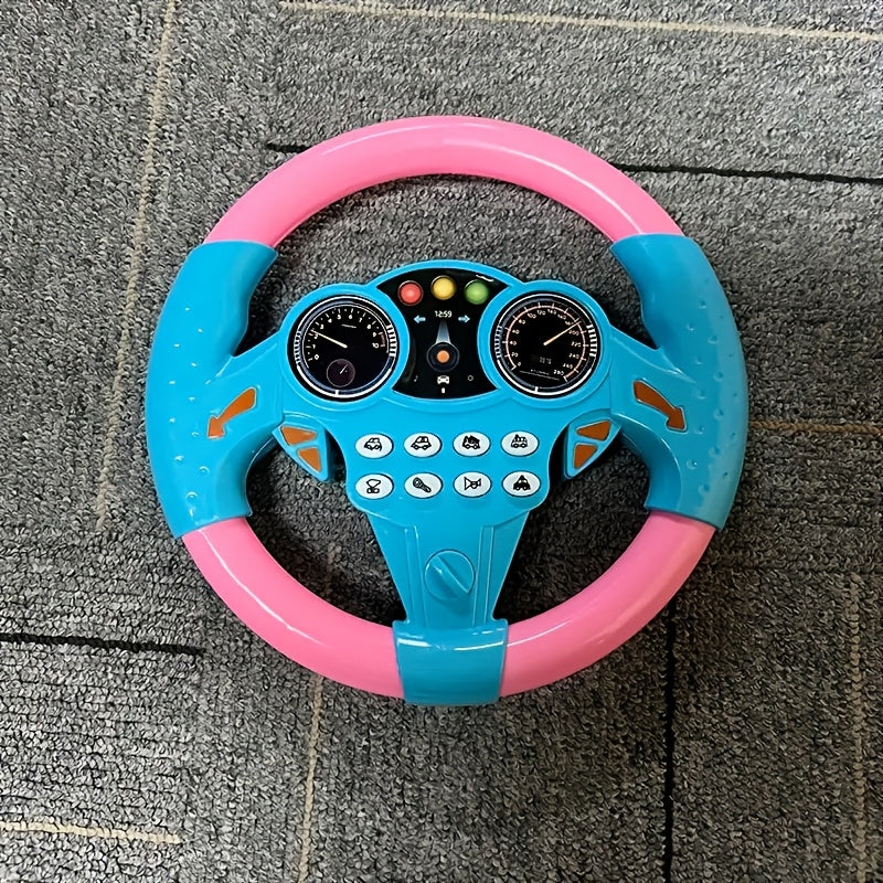 Toy Steering Wheel for Kids 3+ ABS Resin Battery-Free Educational Toy in Yellow and Pink