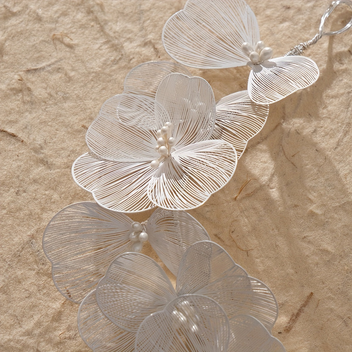 Bridal Headpiece with Baroque Flower Faux Pearls for Weddings