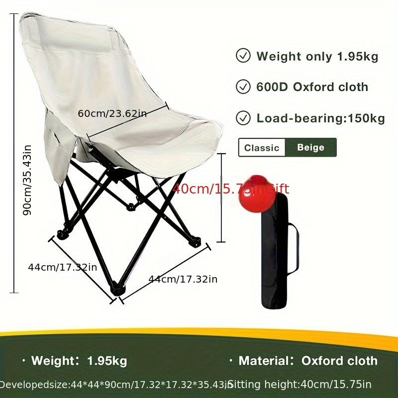 Lightweight Folding Chair with High Back for Camping Fishing and Outdoor Activities