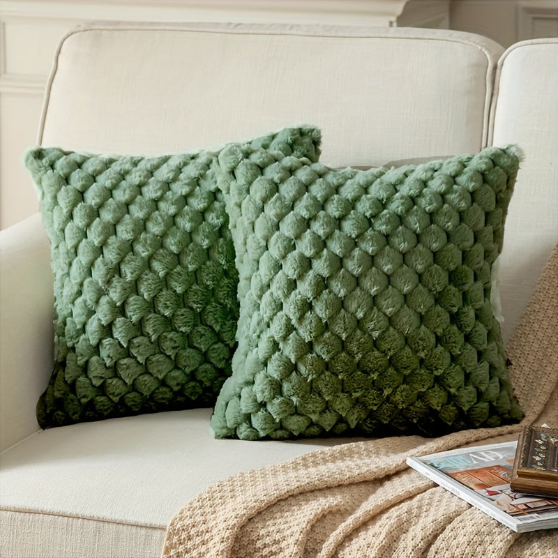 2-набор мягких подушек из искусственного меха с застежкой-молнией, машинная стирка и универсальные для домашнего декора или подарков на Рождество.