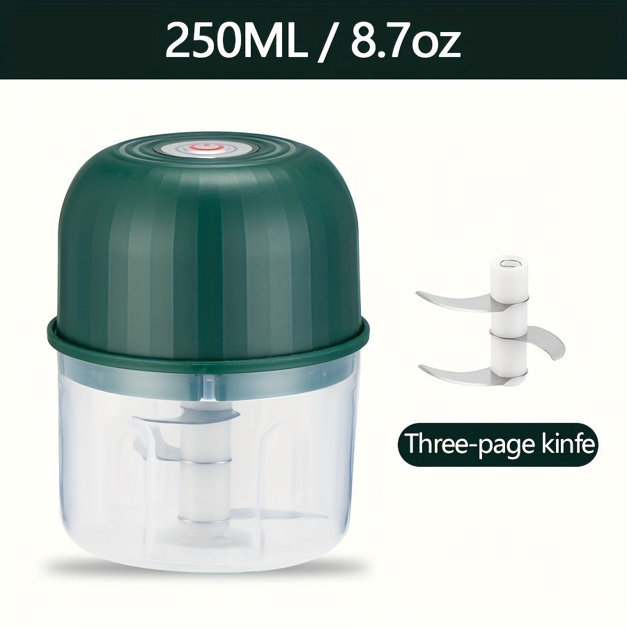 Portable Mini Food Chopper, Rechargeable, 3 Stainless Steel Blades, Wireless Kitchen Mixer
