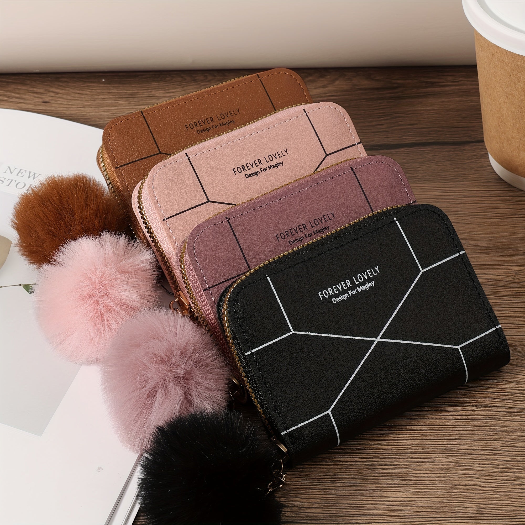 Zippered Wallet for Coins and Cards Lightweight Nylon Lined Casual Purse