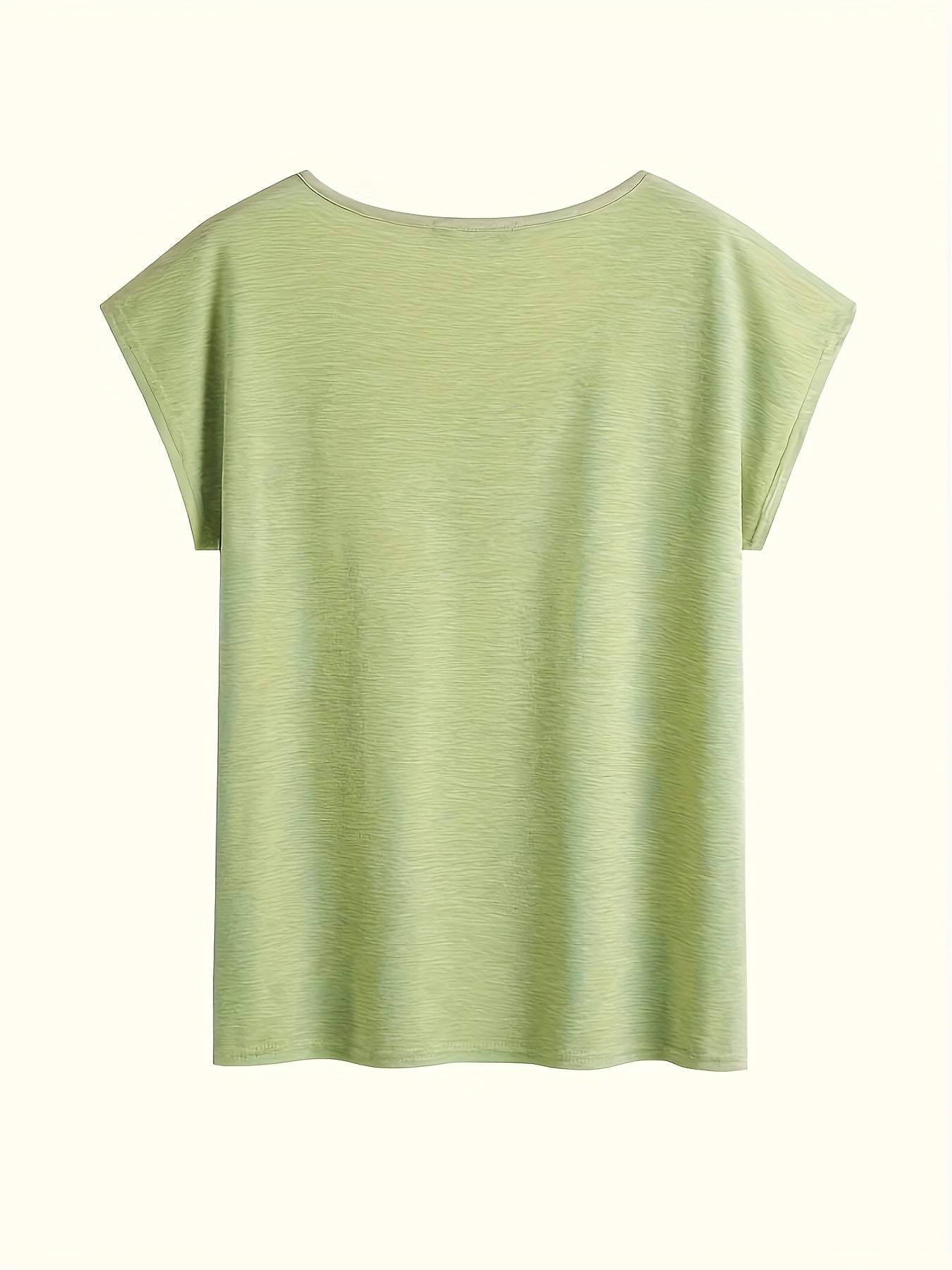 Plus Size Women's V-Neck Short Sleeve T-Shirt Black White Daisy Butterfly Casual Fit