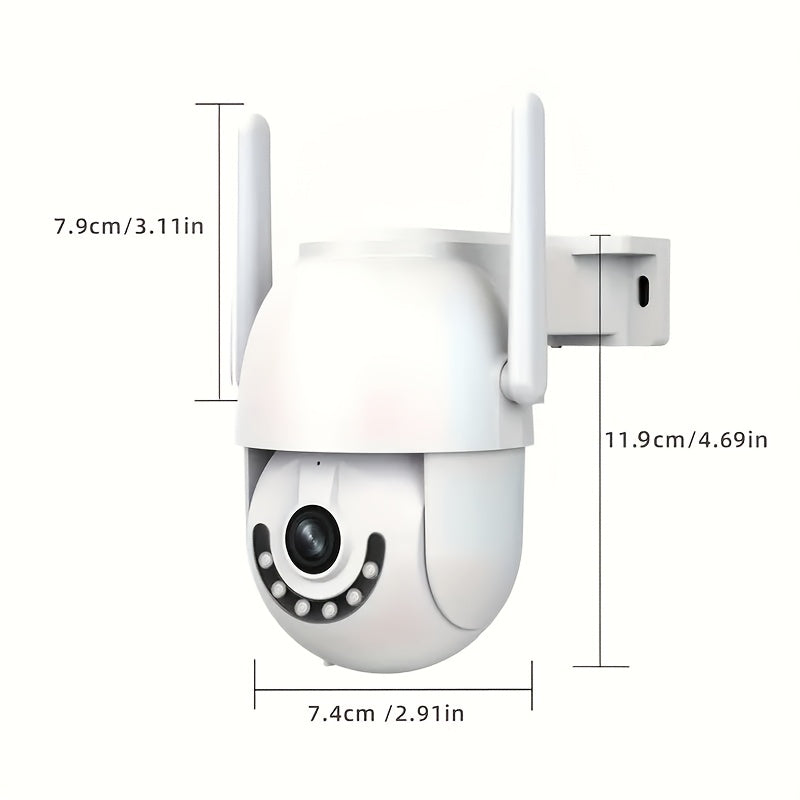 3MP HD WiFi Indoor Outdoor Security Camera with Two-Way Audio AI Motion Detection Night Vision