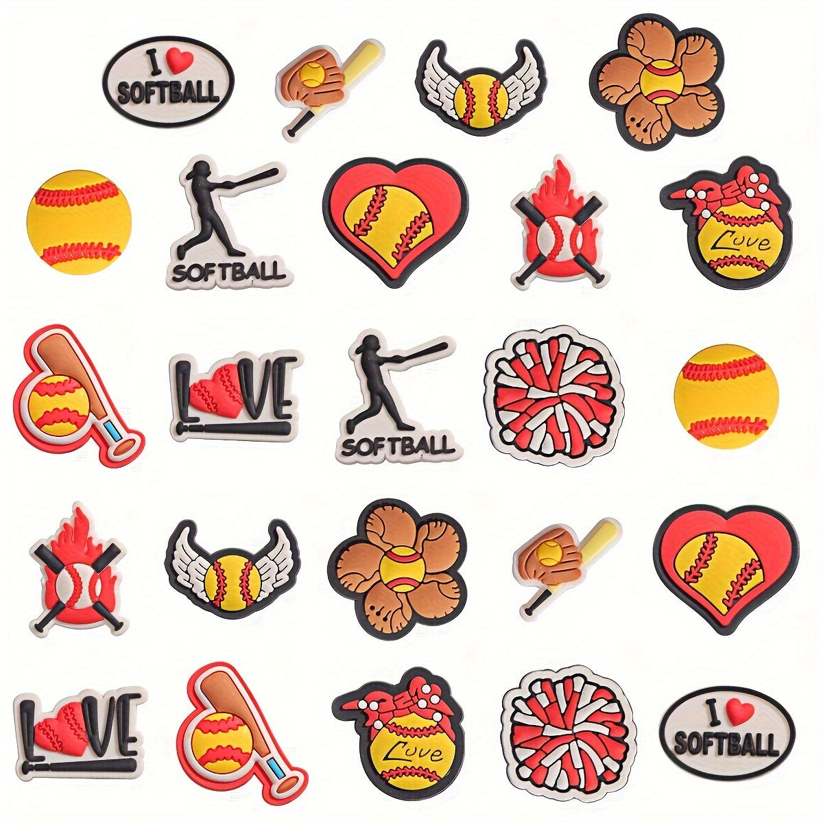 Sports Shoe Charms Set 22/24/28/38pcs Football Basketball Baseball Soccer Accessories