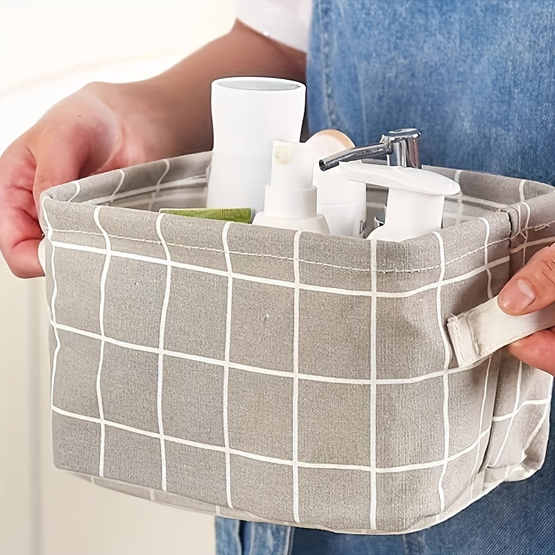 Organizador de almacenamiento plegable impermeable con asa para baño, calcetines y cosméticos