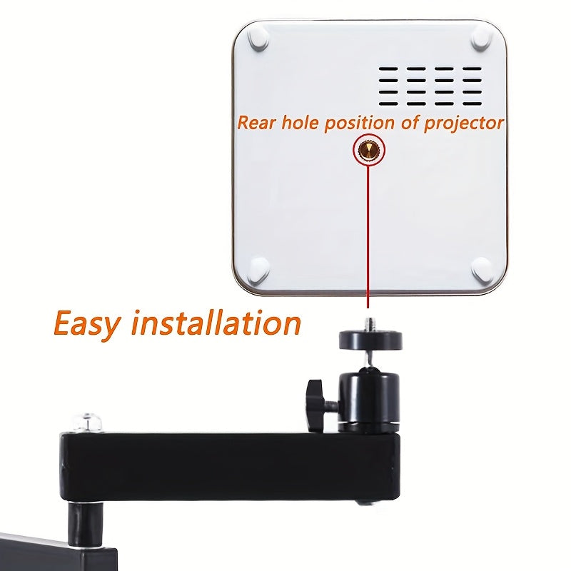 Soporte de pared para proyector de uso intensivo, ajustable, giratorio, de hierro negro, 9.98kg