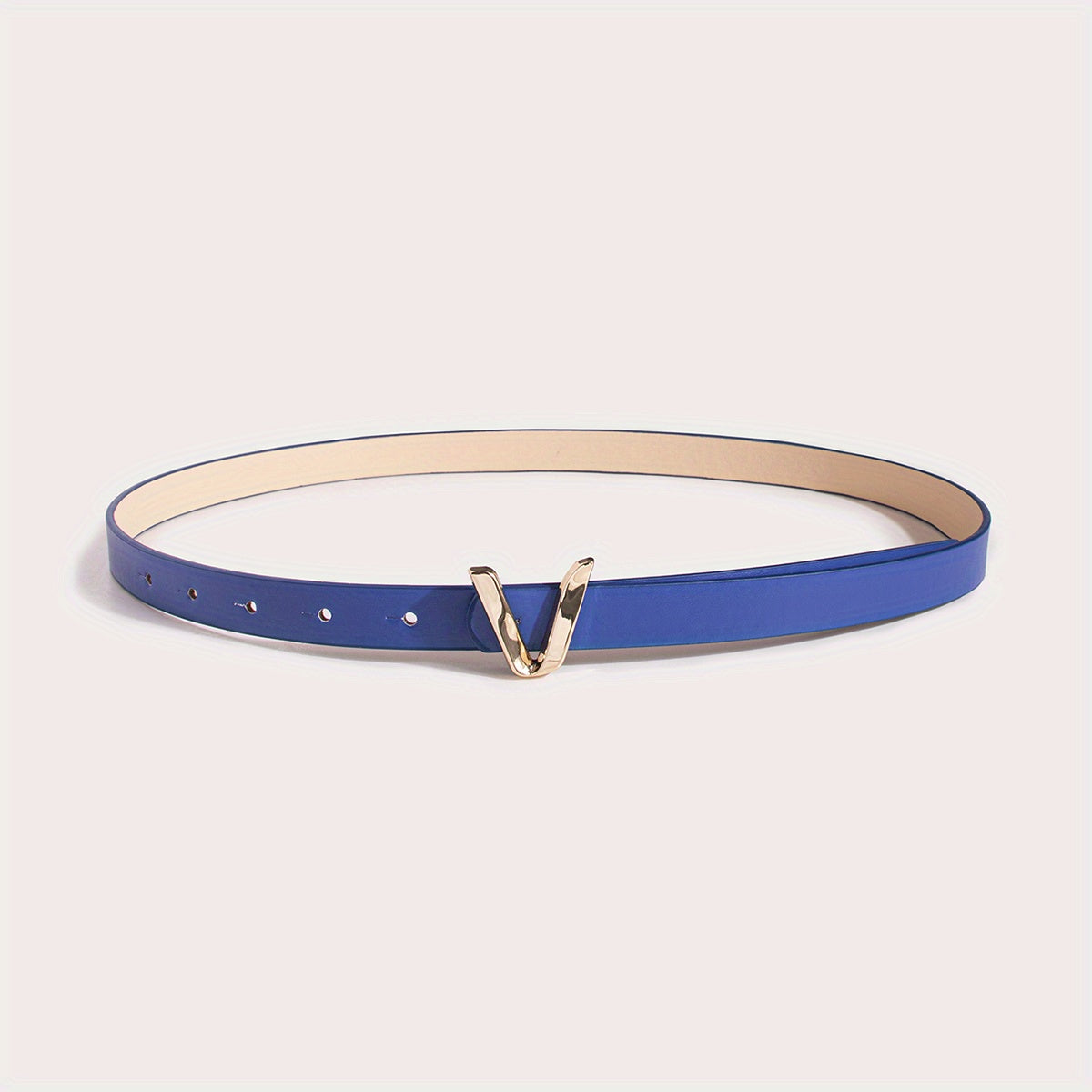 Women's Gold Belt with V-Shaped Buckle Minimalist Fashion Accessory