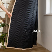 2-Piece Thick Blackout Curtains for Winter Soundproof Windproof Geometric Twill Polyester