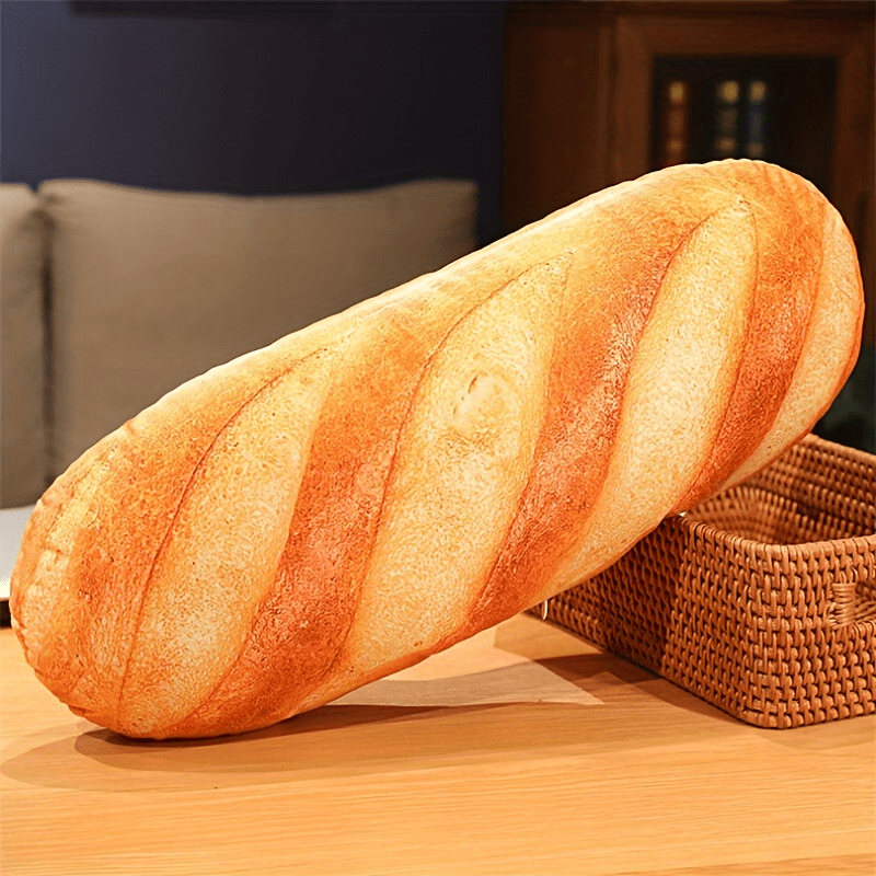 3D Simulation Bread Plush Toy for Kids Food-Shaped Hilarious Pillow Washable Polyester Gift