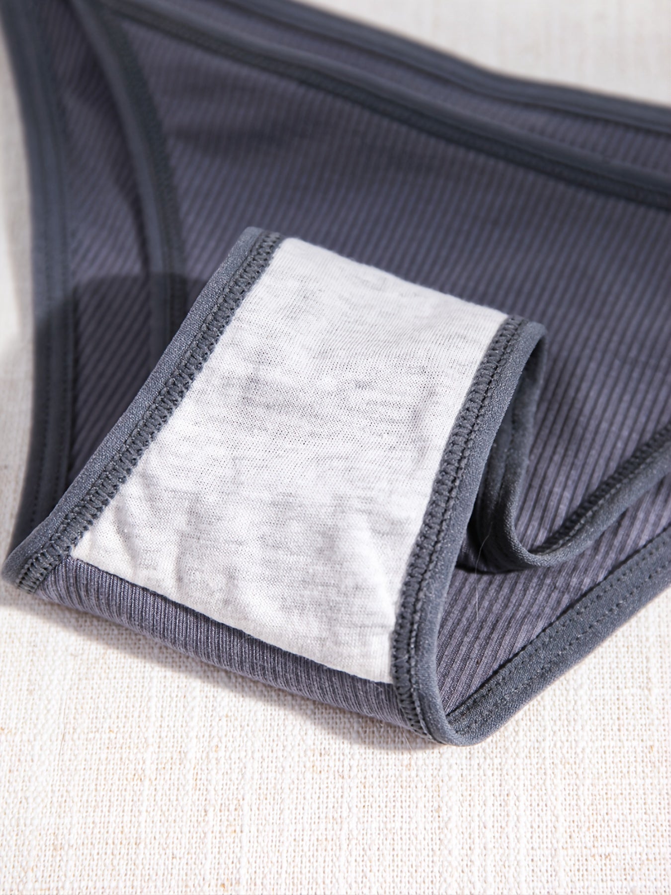 7-Pack Women's Ribbed Knit Panties Seamless Solid Color Lingerie Underwear