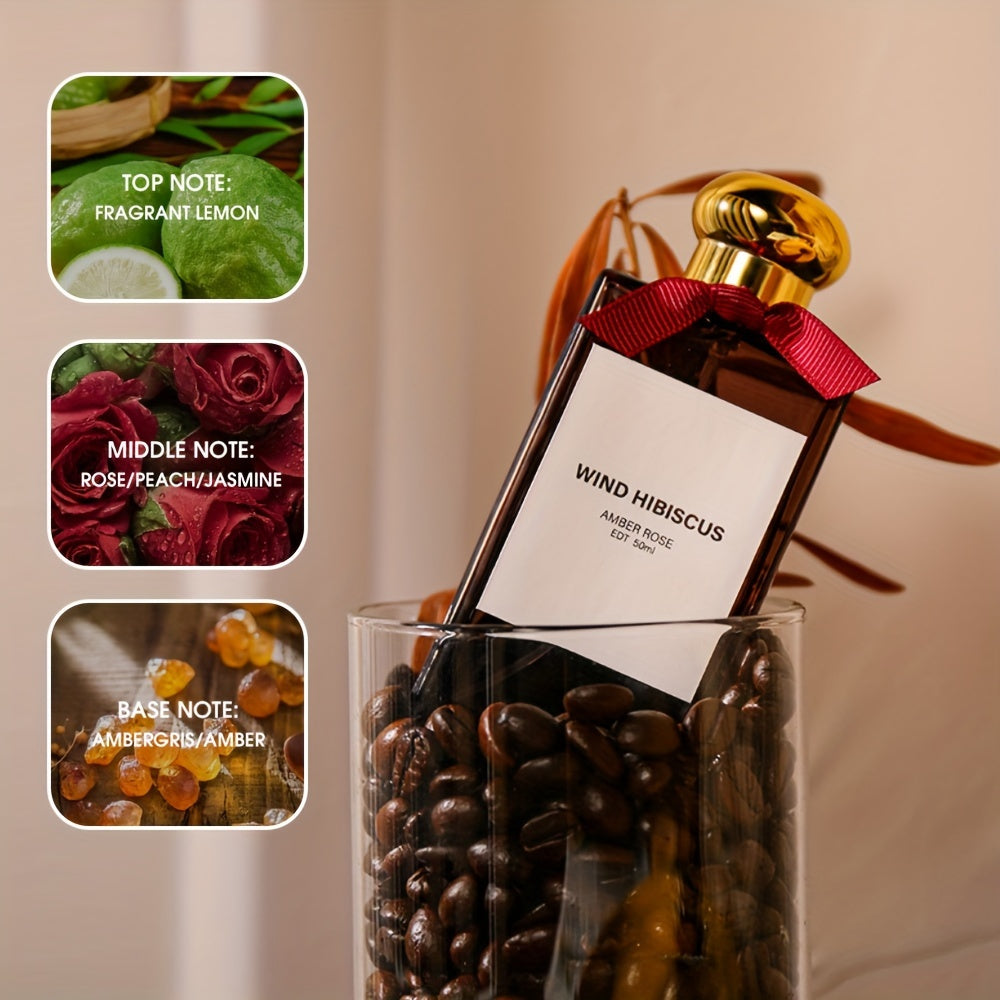 50ml Women's Amber Rose Floral Eau De Toilette Long-Lasting Romantic Perfume Gift