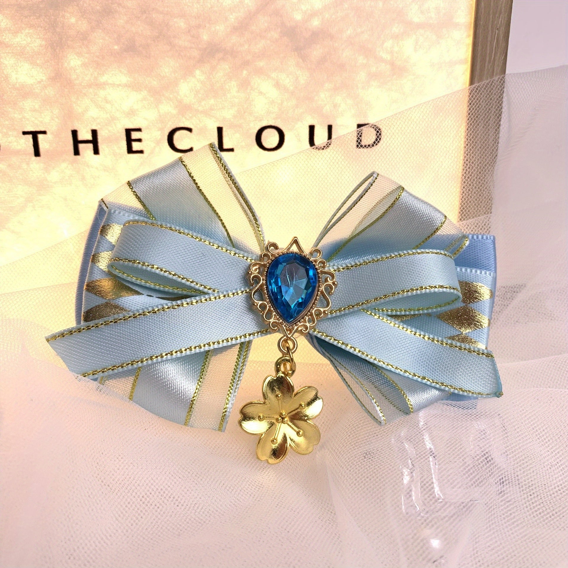 Elegant Velvet Bow Tie Brooch Pin with Rhinestone Accents - Perfect accessory for dress uniforms and formal wear