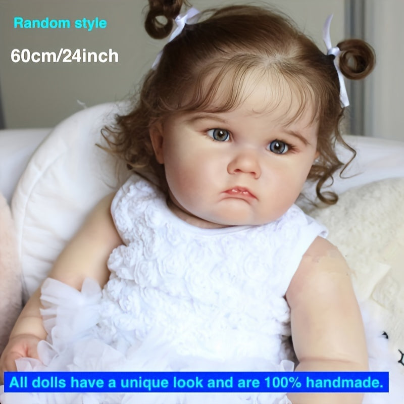 24-Inch Realistic Reborn Baby Doll with Soft Vinyl Body 3D-Paint Skin for Girls