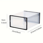 Set of 6 or 12 Clear Plastic Shoe Storage Boxes Dustproof Stackable Foldable