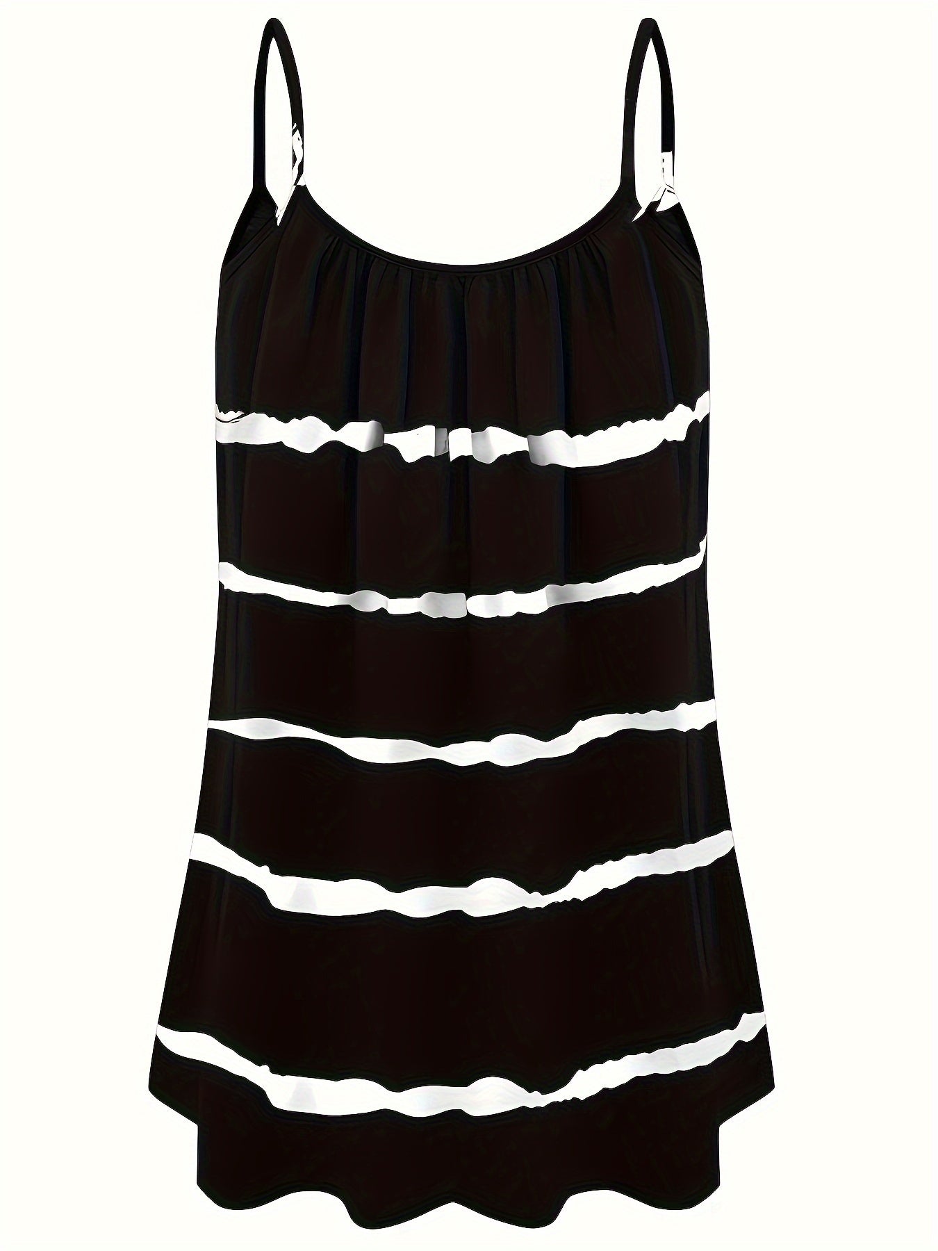 Top de tirantes de algodón a rayas para mujer talla plus, verano transpirable azul y blanco