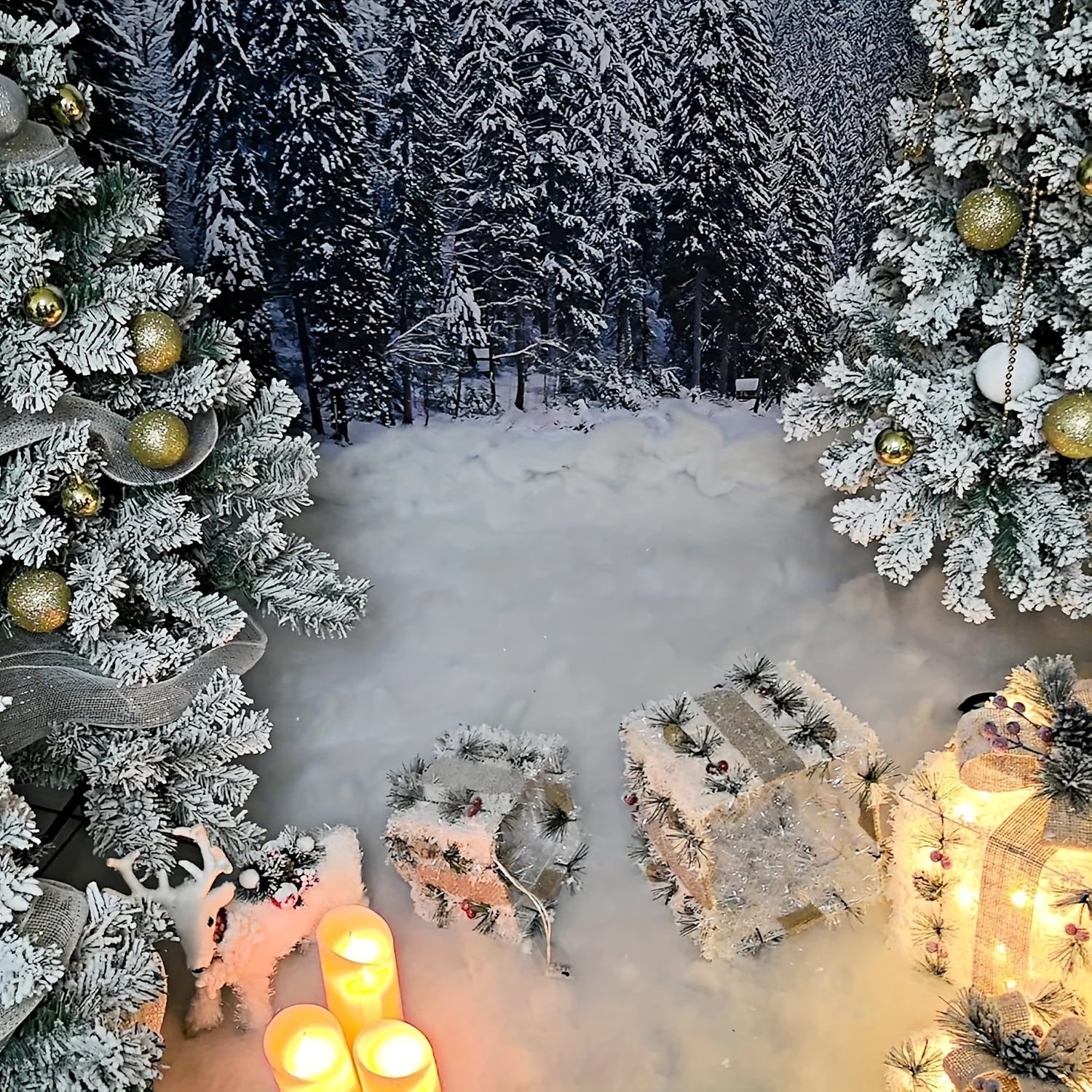 Полиэстеровое пушистое снежное одеяло и набор искусственного белого фальшивого снега для рождественской деревни, дерева и праздничного зимнего декора. Электричество не требуется. Идеально подходит для дома, кухни, праздничного стола, камина и фотопропсов.