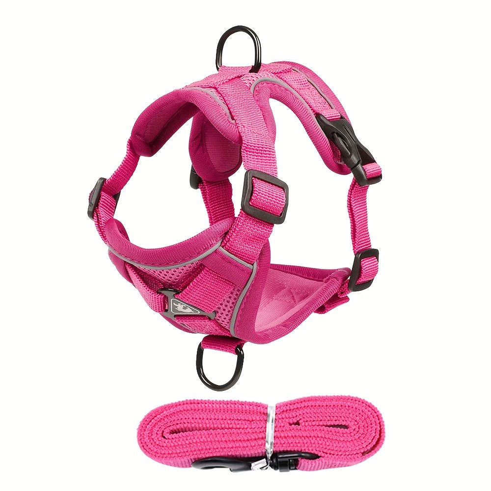 Breathable Reflective Vest-Style Cat Harness Set with Walking Rope for Outdoor Walks and Training