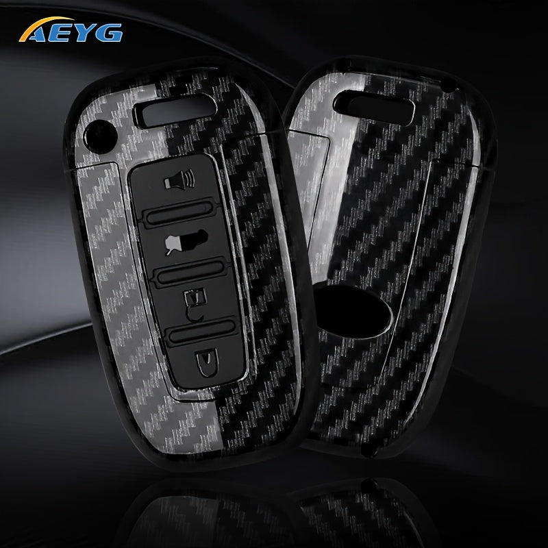 Car Key Cover Carbon Fiber Style ABS Remote Fob for SUV Sedan