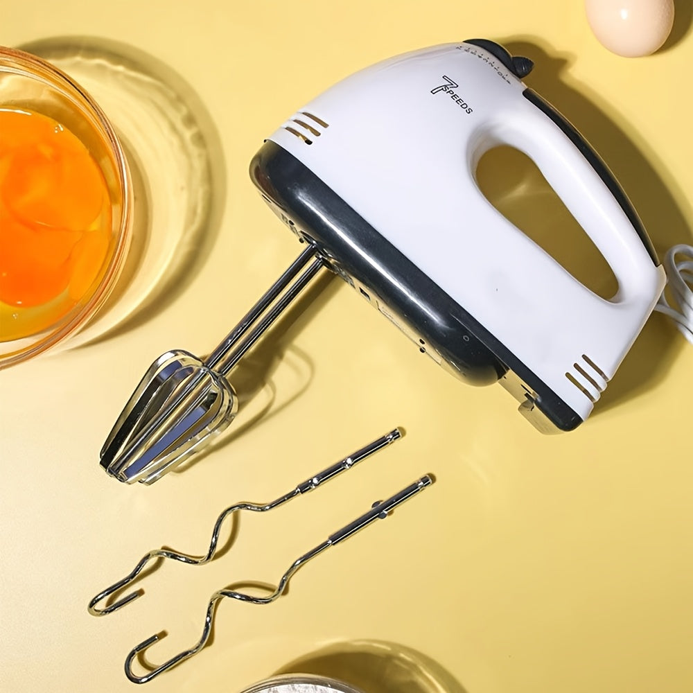 High-Power Stainless Steel Handheld Electric Egg Beater with Retractable Whisks for Baking and Mixing