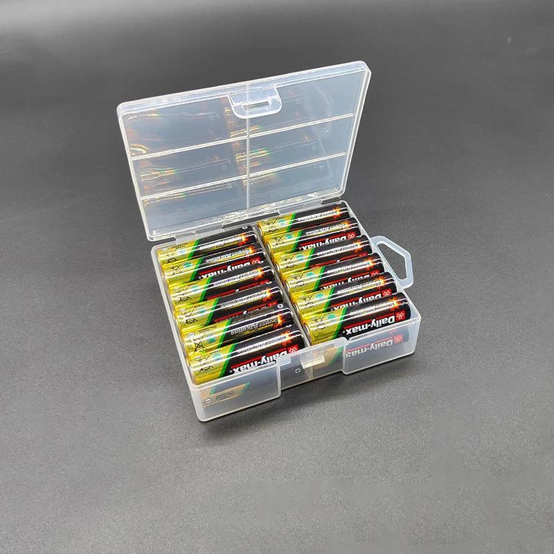 Plastic Battery Storage Box Holds 24 AA AAA Batteries for Home Organization