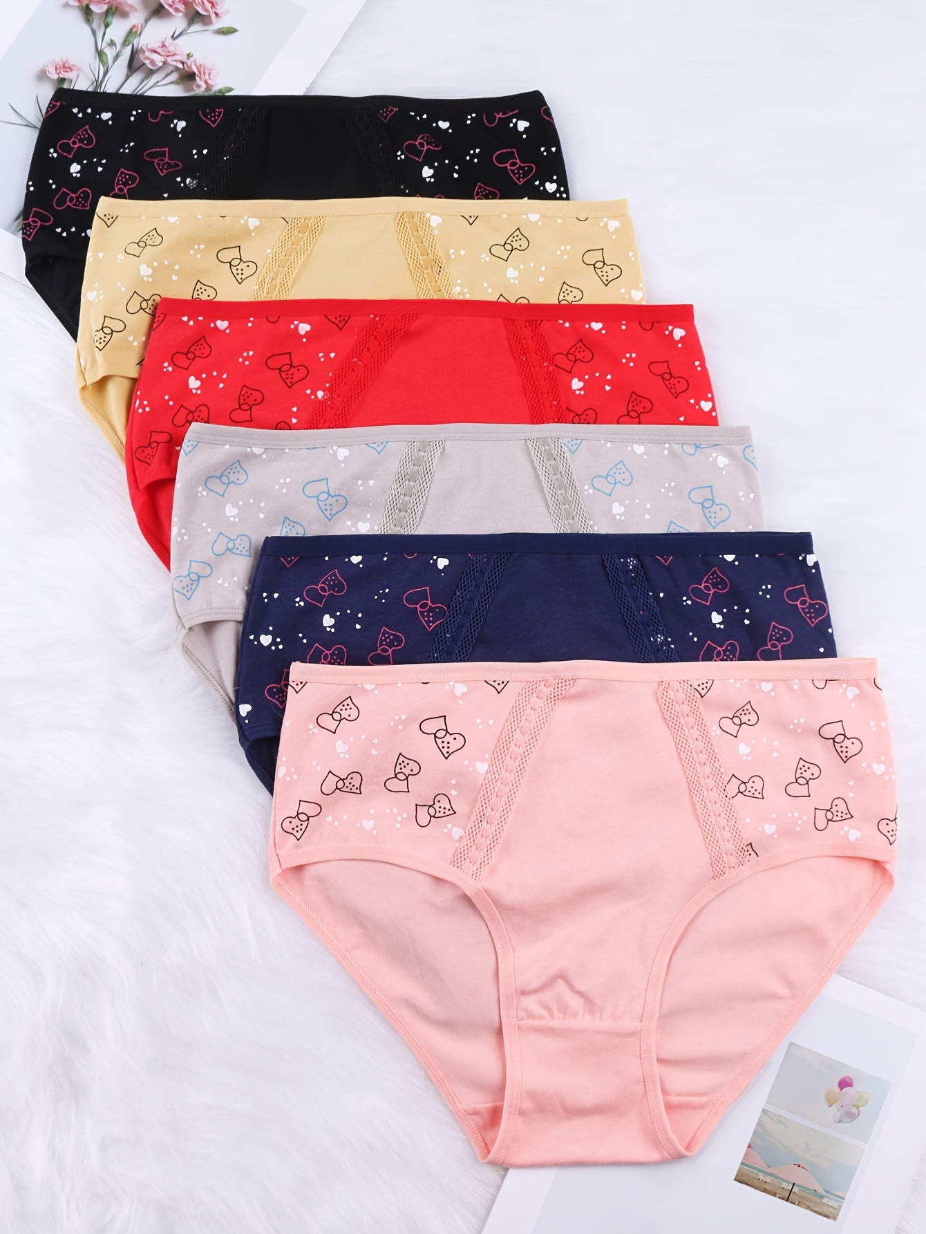 High Waist Print Briefs for Women Stretchy Breathable Intimates