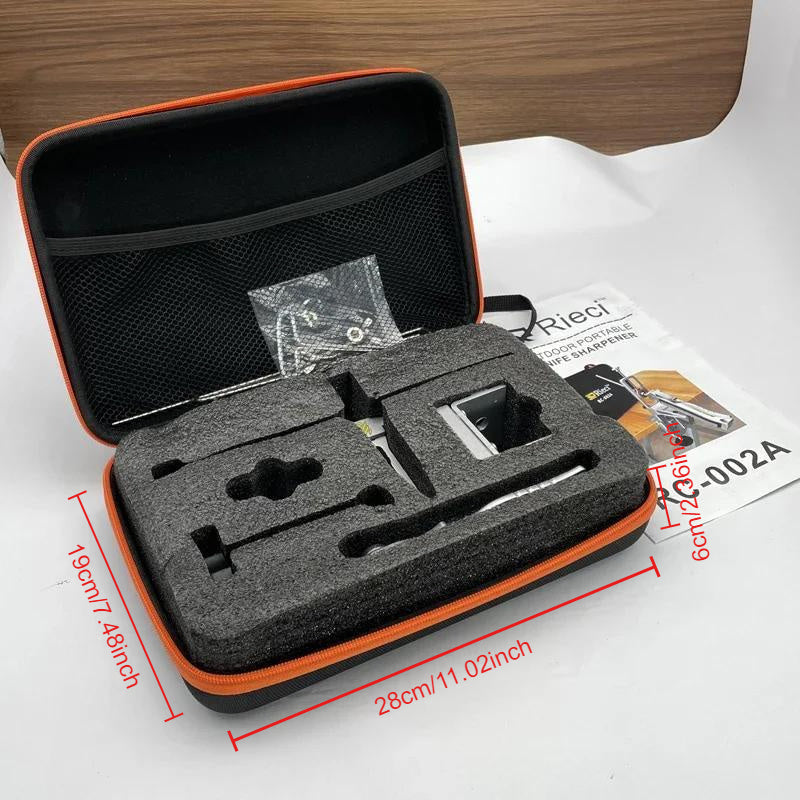 Afilador de cuchillos portátil para exteriores, ajustable de 15-30°, soporte de clip de 360°