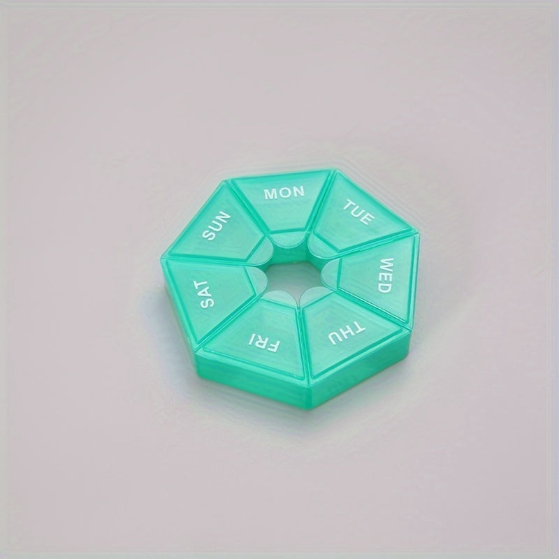 Women's Polypropylene Weekly Pill Organizer Compact 7-Compartment Multi-Color