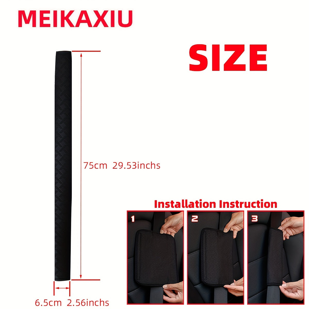 Car Seat Belt Shoulder Pads PU Leather 4 Colors 74.9cm Soft Cushioned Protector