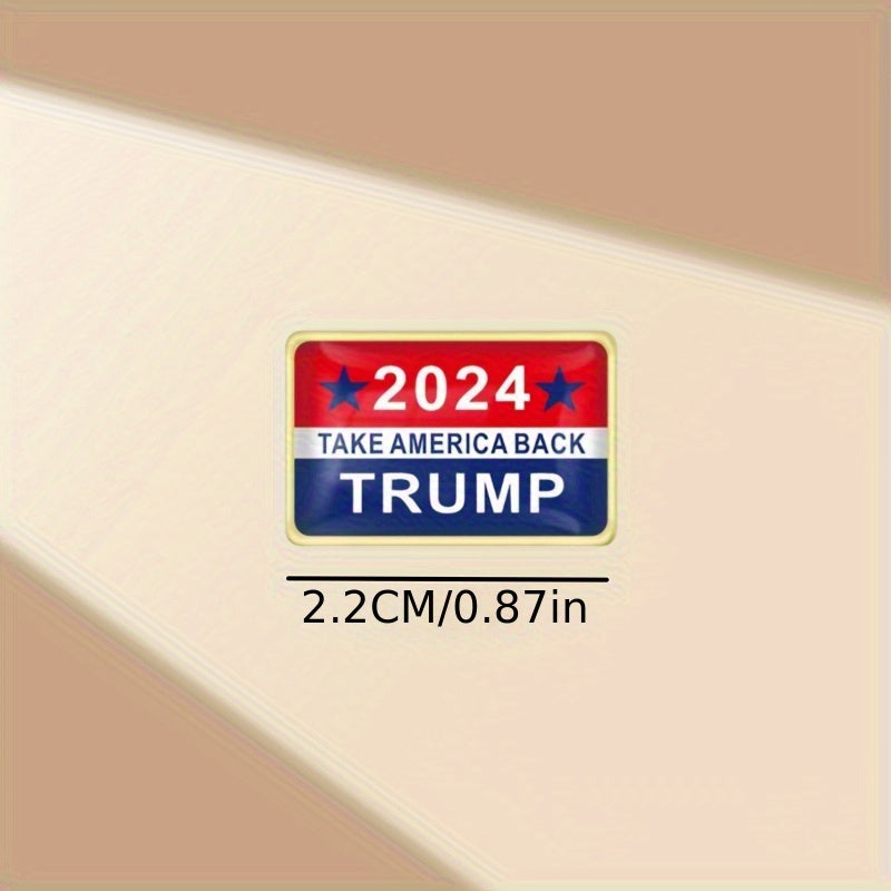 Set of 20 Vintage-Style Alloy Square Trump 2024 Campaign Pins