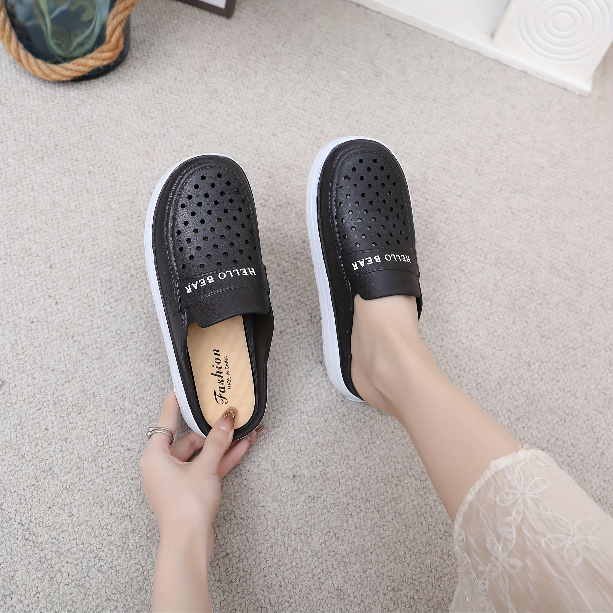 Women's Summer Thick-Soled PVC Shoes with Half-Enclosed Head for Comfort and Style