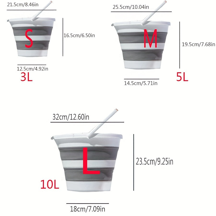 Cubo de lavado de coches plegable multiusos con asas, que ahorra espacio, 10L
