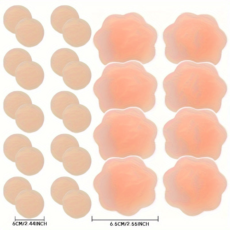 14 Pairs Silicone Nipple Covers Strapless Invisible Self-Adhesive Breast Pasties for Women