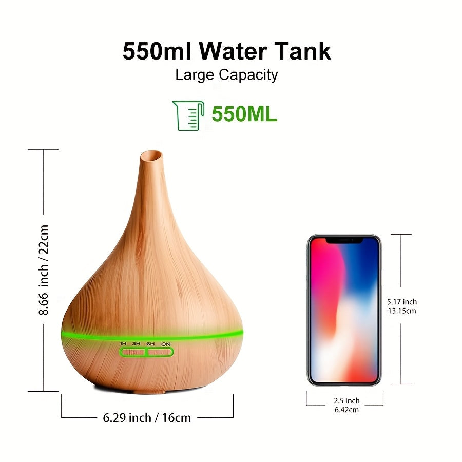 Aromatherapy Humidifier with 7-Color LED Lights, USB Powered, Quiet