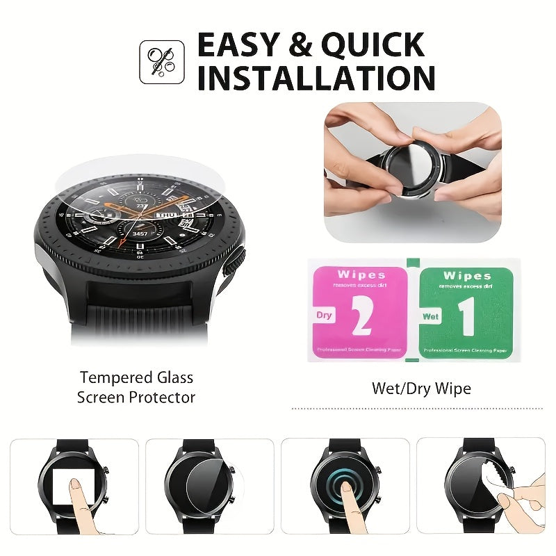 Samsung Galaxy Watch 4/5/6/7 uchun 3 ta qavatli shisha ekran himoyachisi, 9H chizishga qarshi