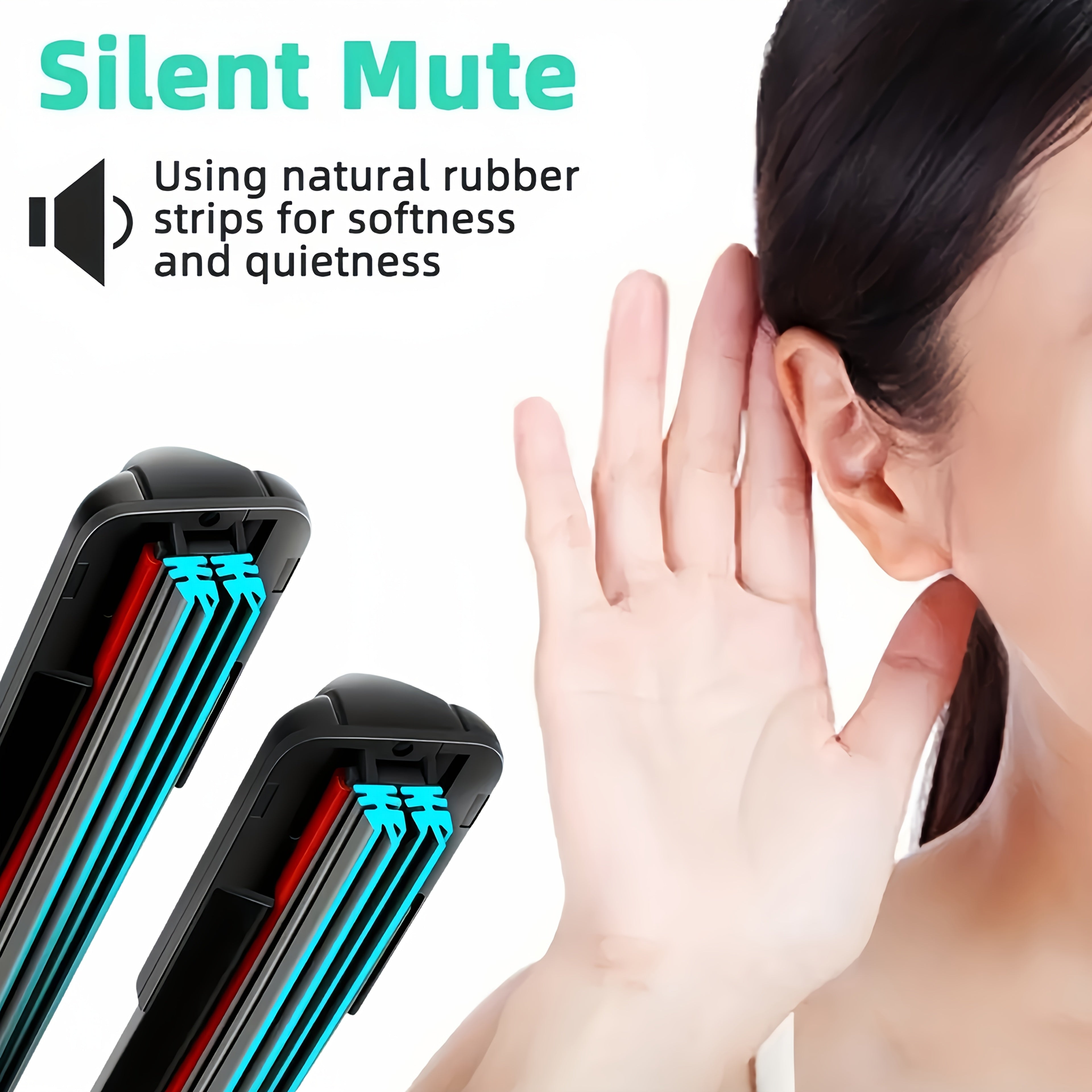 Car Windshield Wiper Blade Set with 4 Adapters, Durable Rubber, 35.56–71.12cm