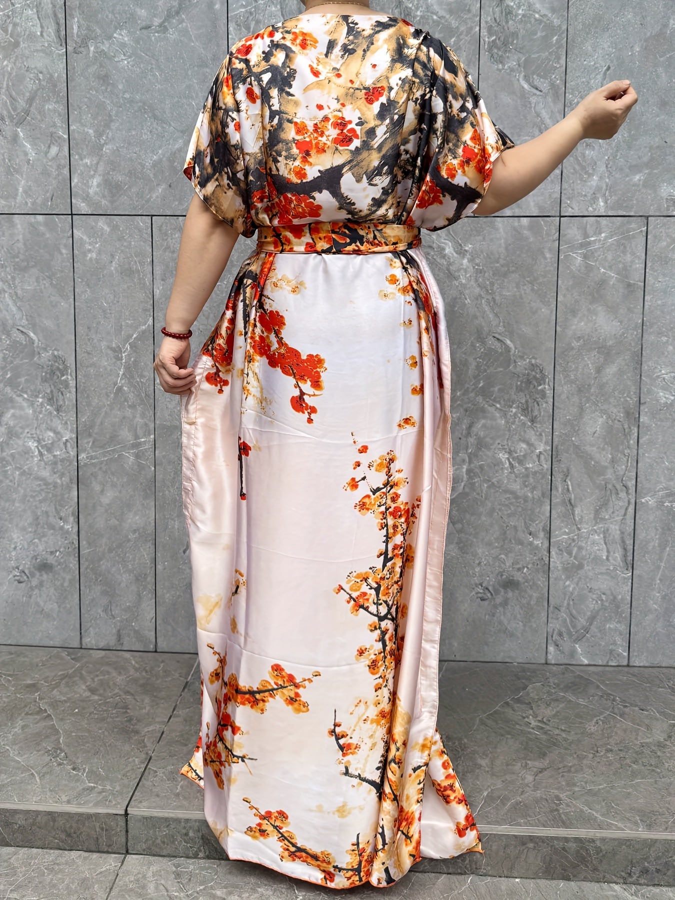 Women's Plus Size Maxi Kaftan Dress Flowy Floral Summer Beachwear