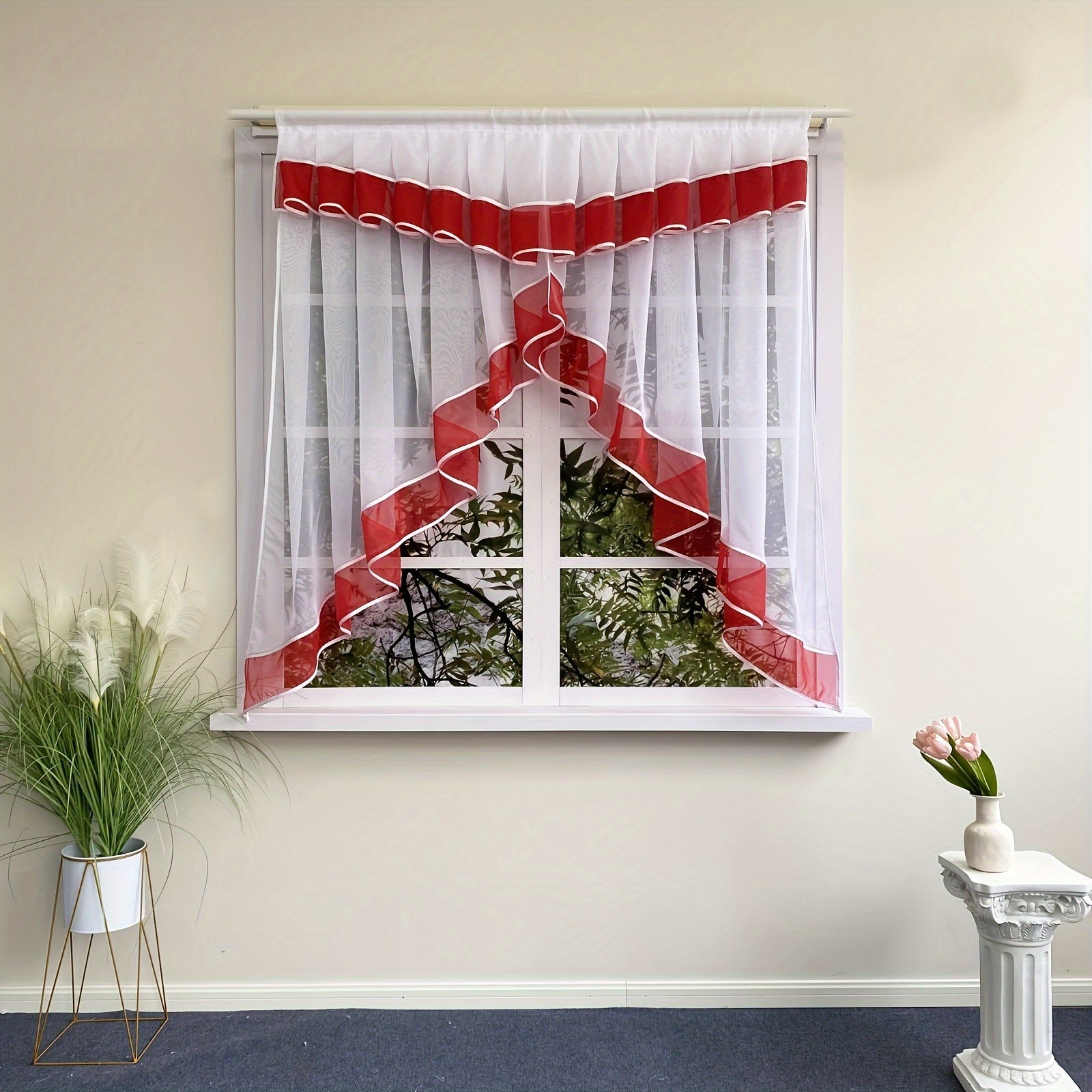 1-Donali Rimga ilhomlangan qatorli qopqoq pardasi derazalar va balkonlar uchun