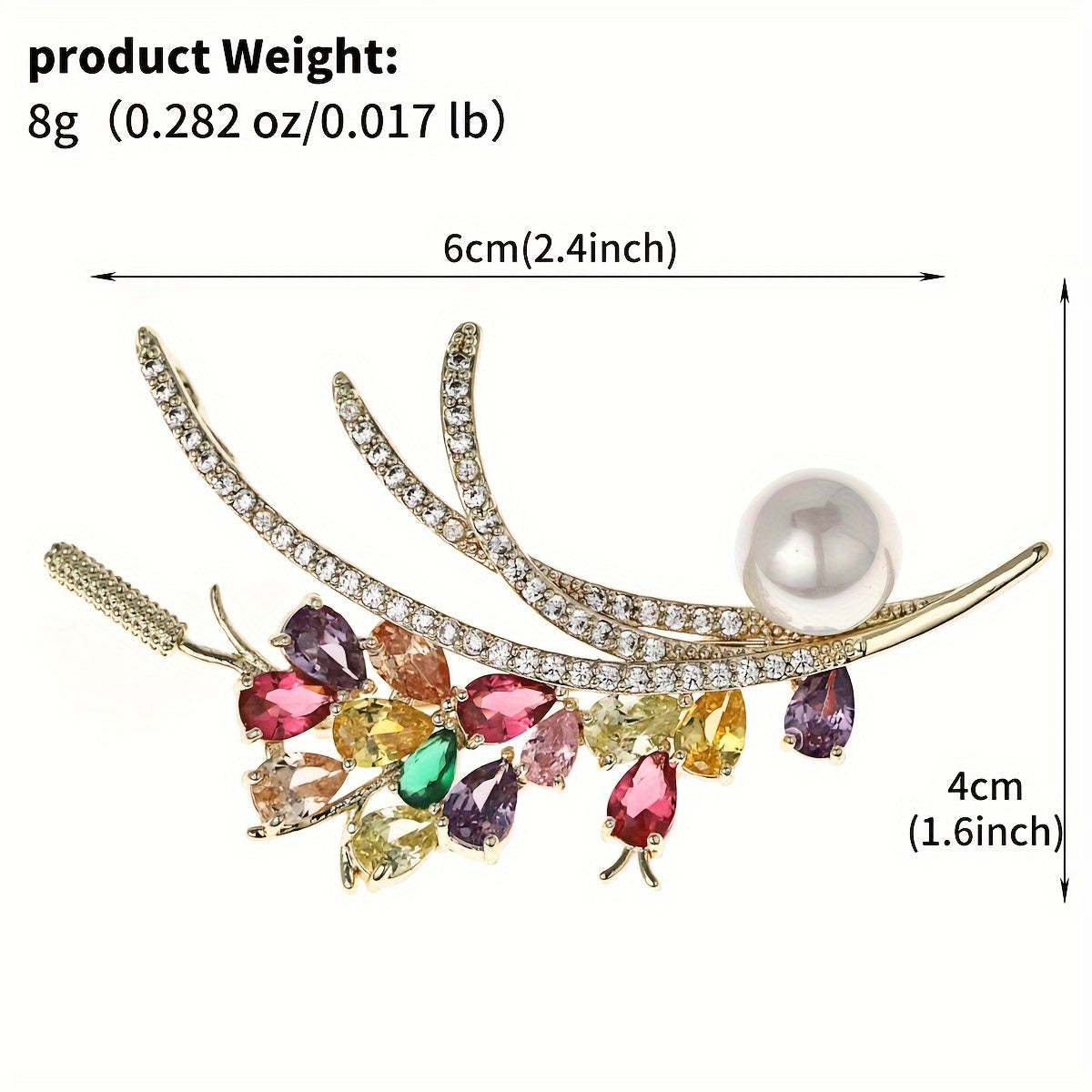 Vintage uslubidagi gullar bilan bezatilgan yeng pin, porloq zirkoniy bilan, ayollar uchun sharf va kiyimlarga hashamat va nafislik qo'shish uchun mukammal.