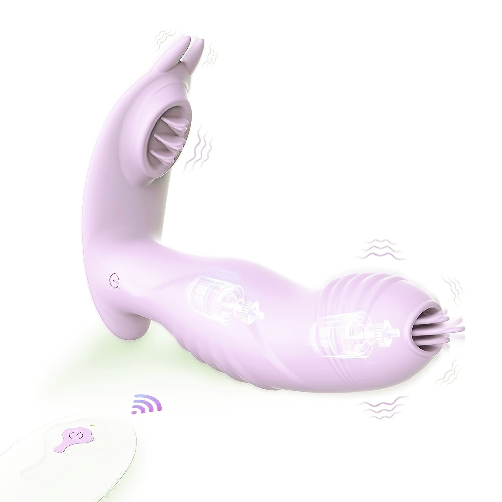 Wireless Wearable Vibrator Silicone G-Spot Licking Remote Control Massager