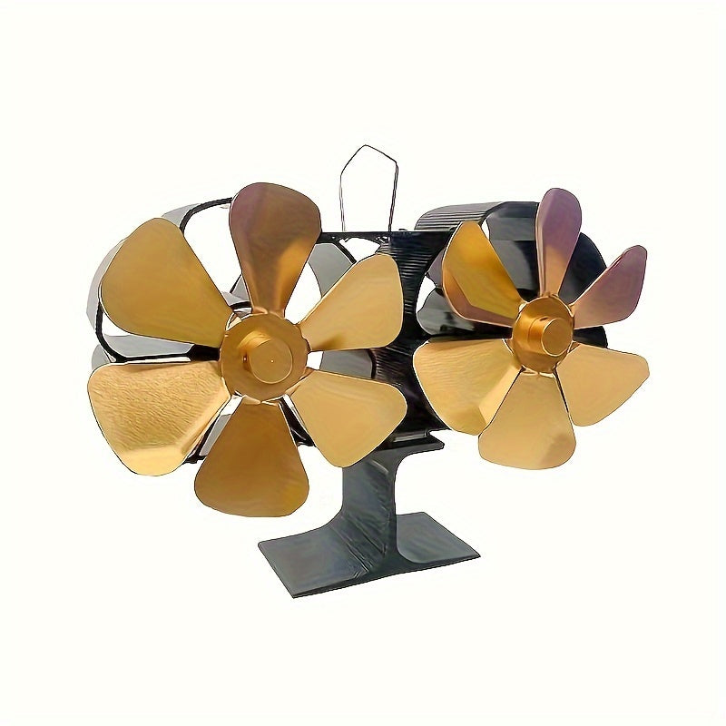 Heat Powered Fireplace Fan 6-Blade Self-Starting Metal Exhaust Fan for Wood Stoves