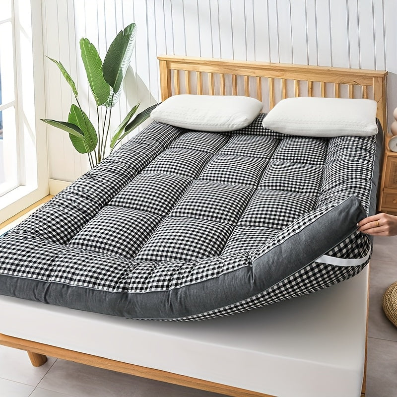 Extra Thick Breathable Quilted Mattress Topper with Elastic Straps All-Season Comfort