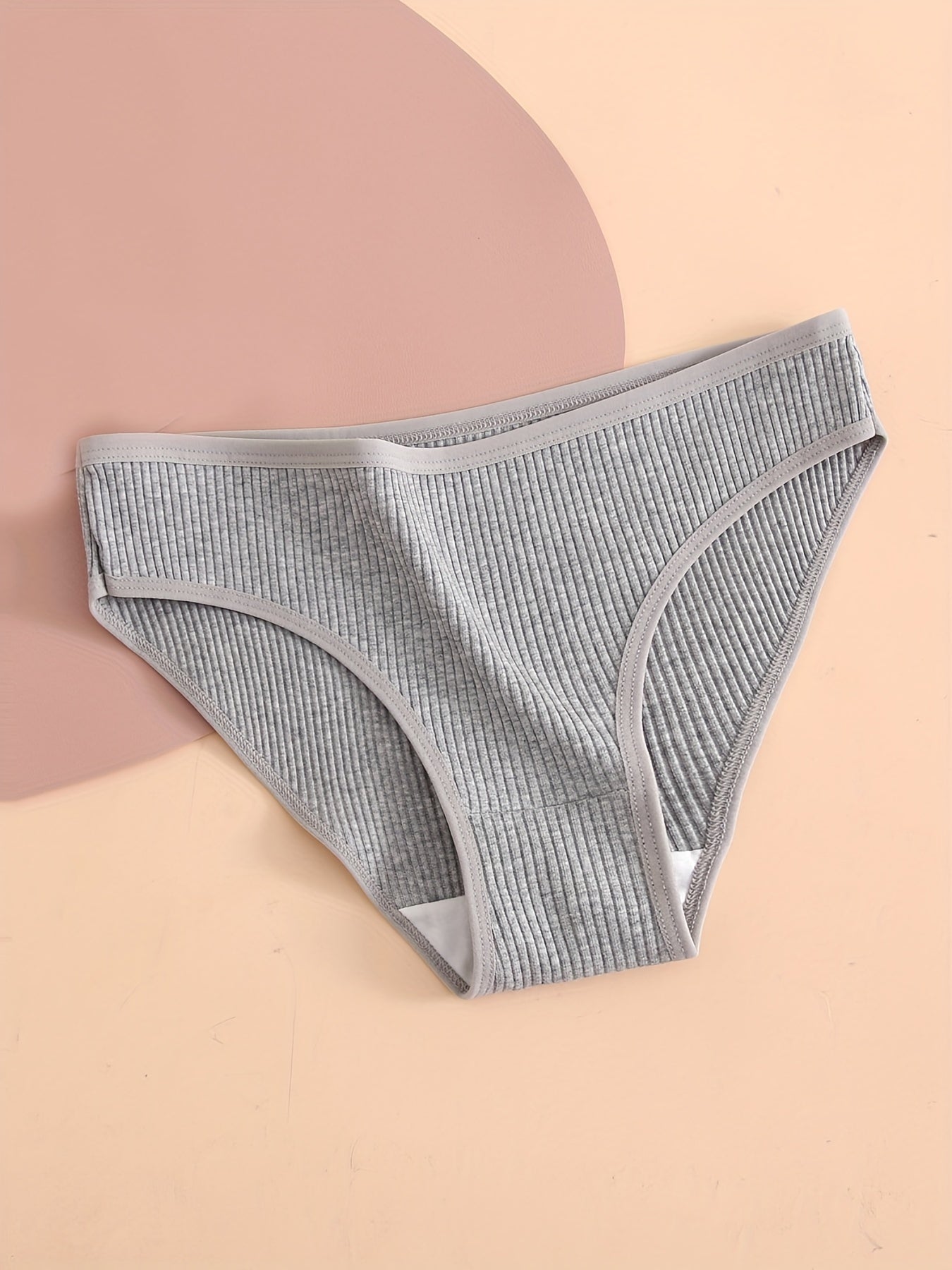5-Pack Women’s Cotton Ribbed Briefs Breathable Comfortable Underwear