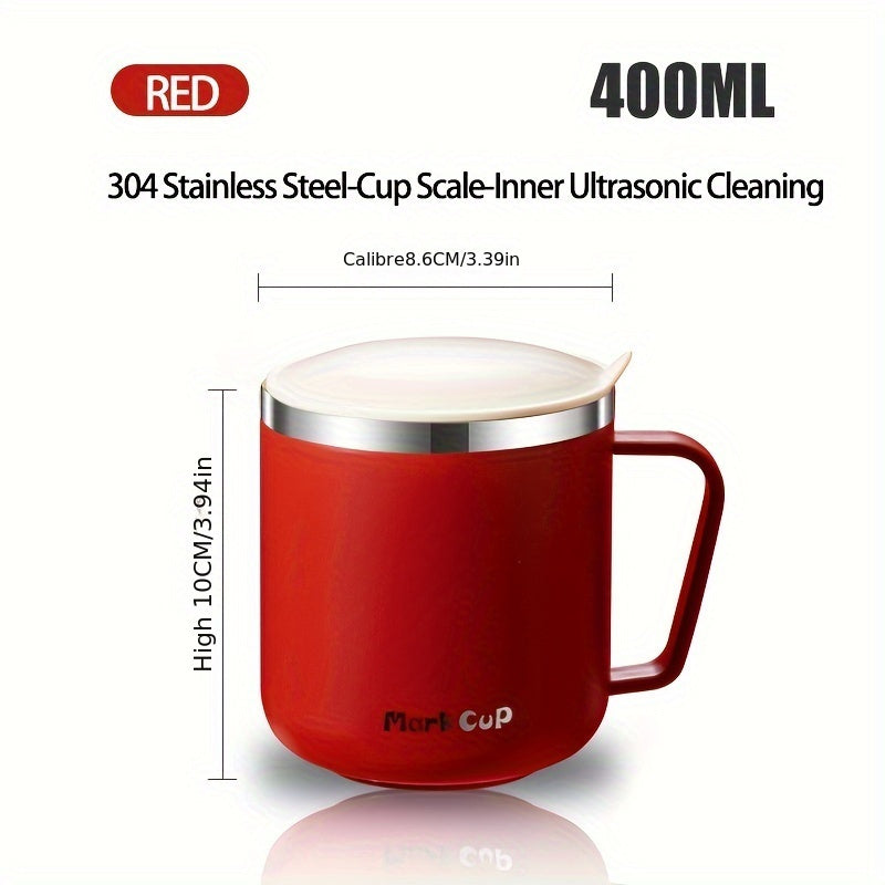 Taza de acero inoxidable de 400ml con doble capa y sello para oficina